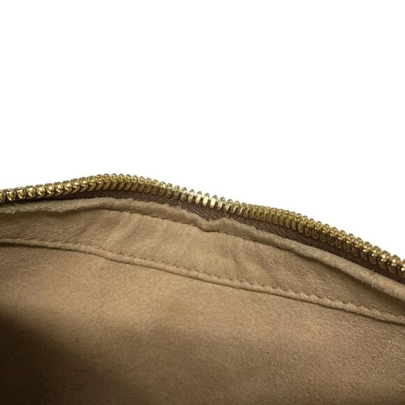 Auth GUCCI GG Half Moon Shape Mini Bag 726843 Beige Dark Brown PVC Leather - Picture 15 of 16